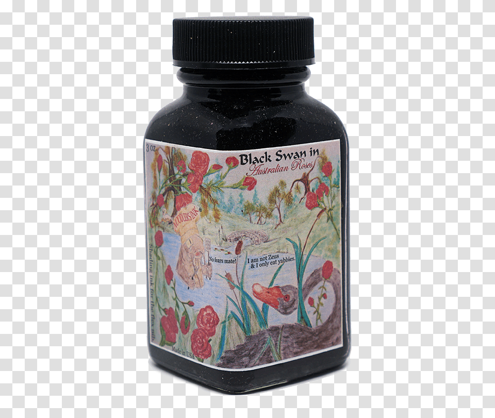 Noodler S Ink Black Swan In Australian Roses Chrysanths, Alcohol, Beverage, Drink, Bottle Transparent Png
