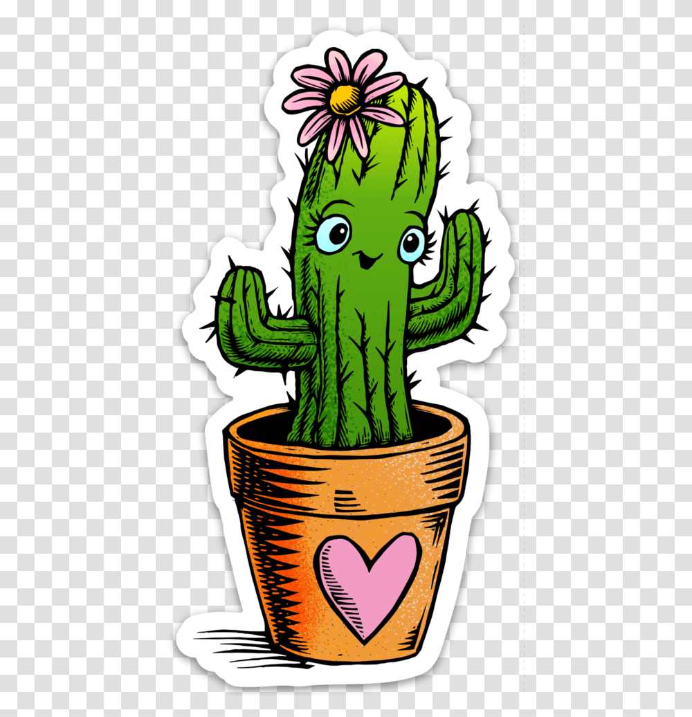 Noosh Studios Cute Cactus Sticker, Plant Transparent Png