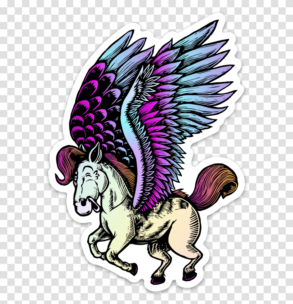 Noosh Studios Pegasus Sticker, Bird, Animal Transparent Png