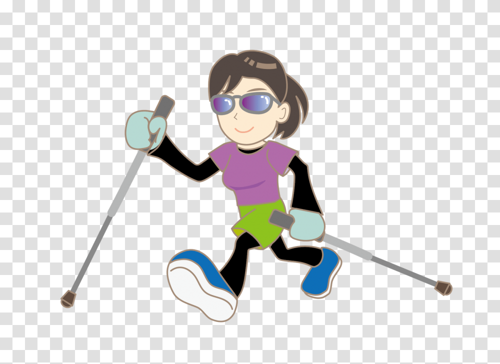 Nordic Walking Hiking Poles Clip Art, Person, Sunglasses, Outdoors, Leisure Activities Transparent Png