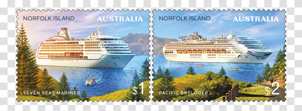 Norfolk Island Stamp 2018, Boat, Vehicle, Transportation, Cruise Ship Transparent Png
