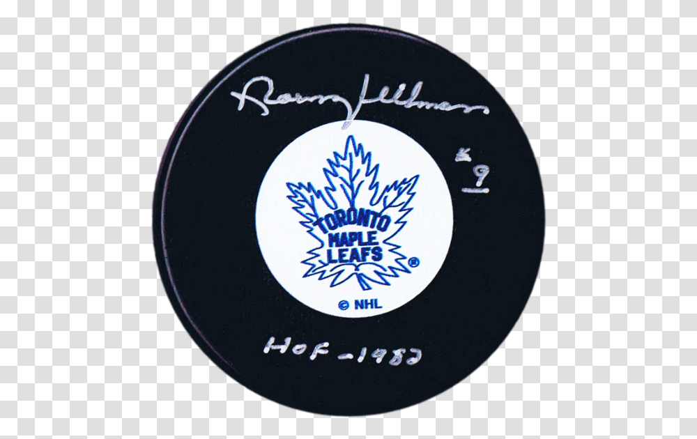 Norm Ullman Autographed Toronto Maple Leafs Hof Puck Coa Emblem, Label, Text, Logo, Symbol Transparent Png