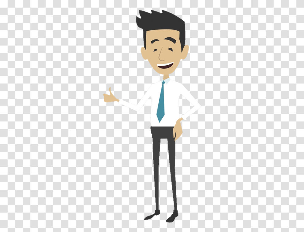 Normal Weight Cartoon Man, Person, Shirt, Tie Transparent Png