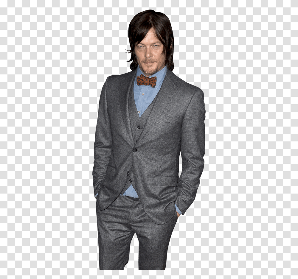 Norman Reedus, Tie, Suit, Overcoat Transparent Png