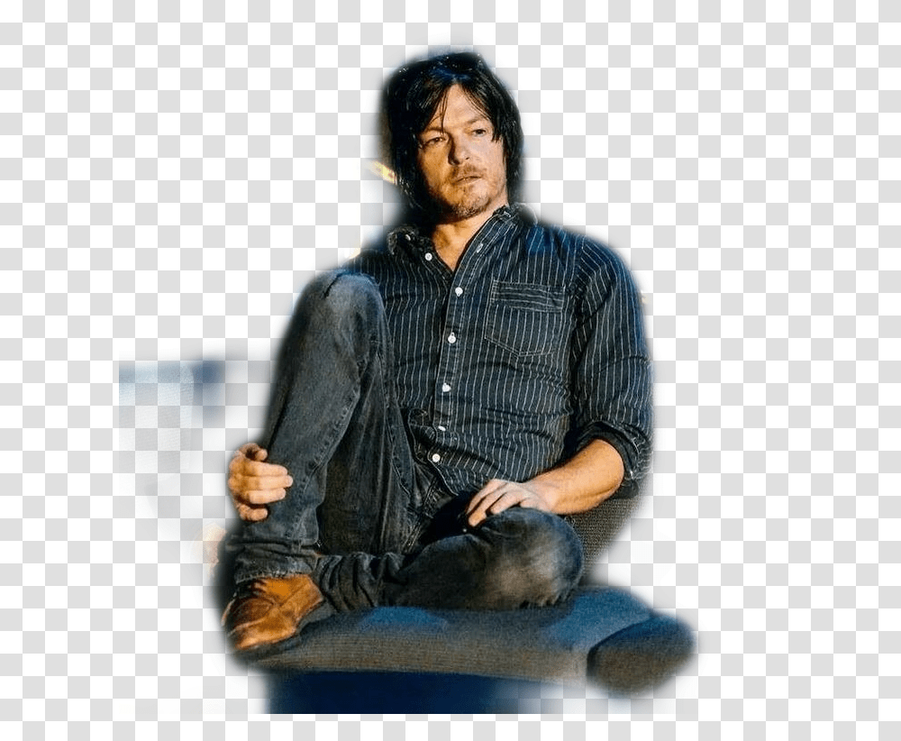 Norman Reedus Norman Reedus Sitting Down, Furniture, Couch, Chair, Person Transparent Png