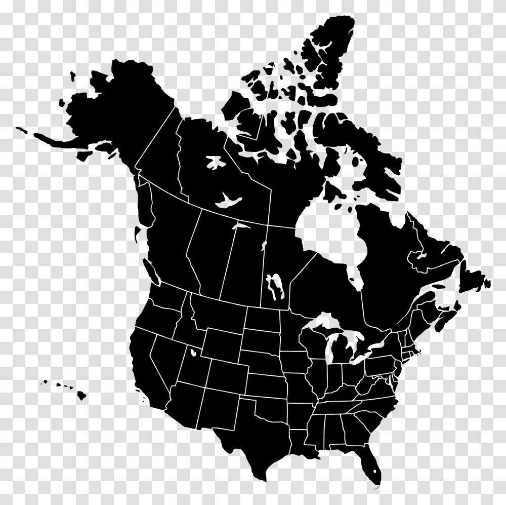 North America Outline Graphic Stock Future Map Of Canada, Gray, World Of Warcraft Transparent Png