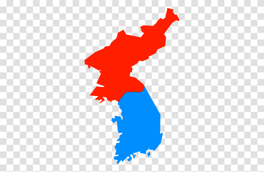 North And South Korea Simple Map Clip Art, Plot, Silhouette, Diagram Transparent Png