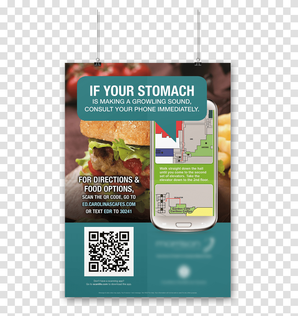 North Carolina Hospital Food Vendor Flyer, Burger, Mobile Phone, Electronics, Cell Phone Transparent Png