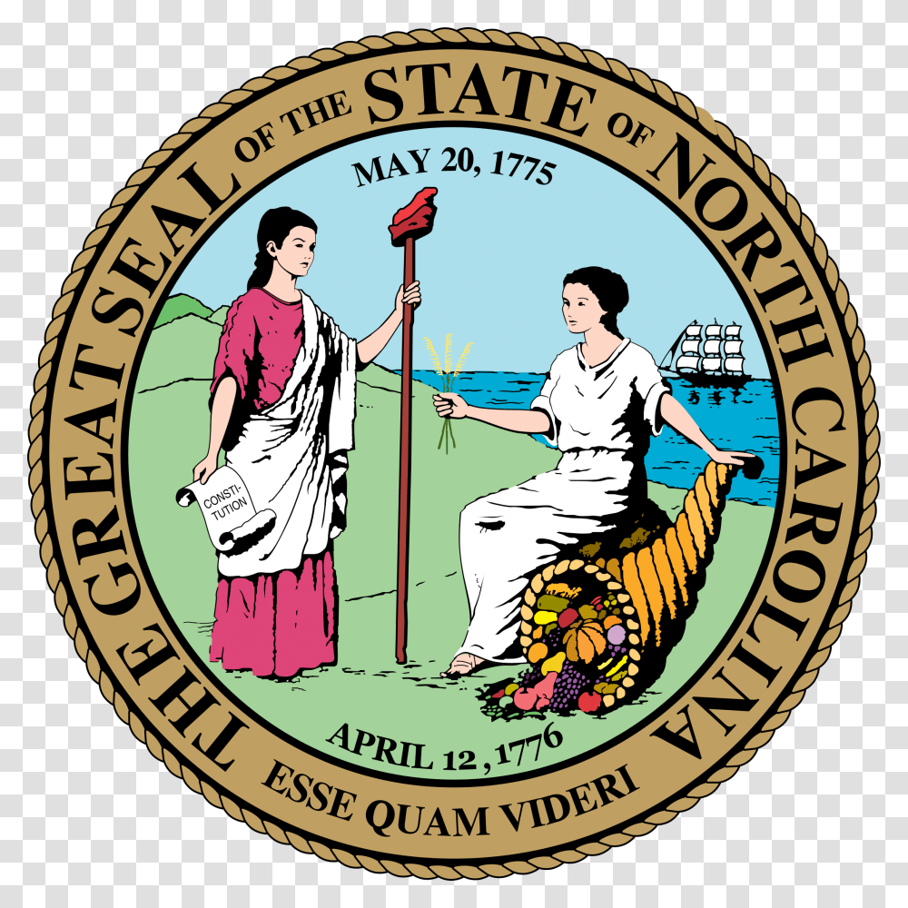 North Carolina Seal Vector, Person, Label, Logo Transparent Png