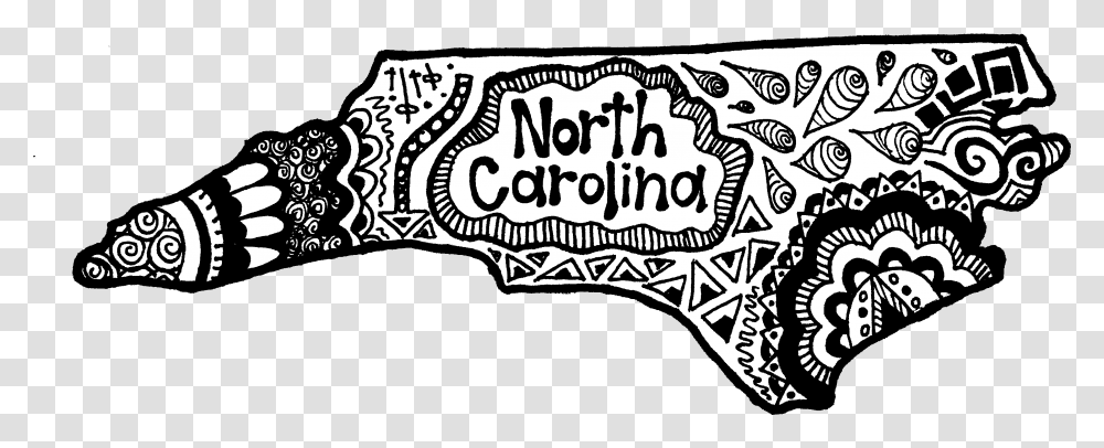 North Carolina Zentangle Zentangle North Carolina, Label, Text, Doodle, Drawing Transparent Png