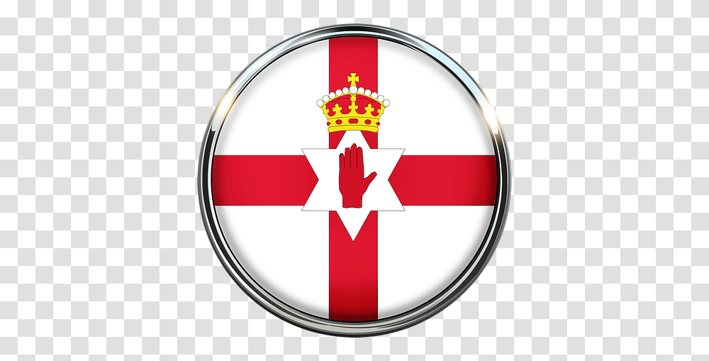 North Ireland Flag Circle Background Image England Scotland Ireland Wales Badges, Logo, Trademark, First Aid Transparent Png