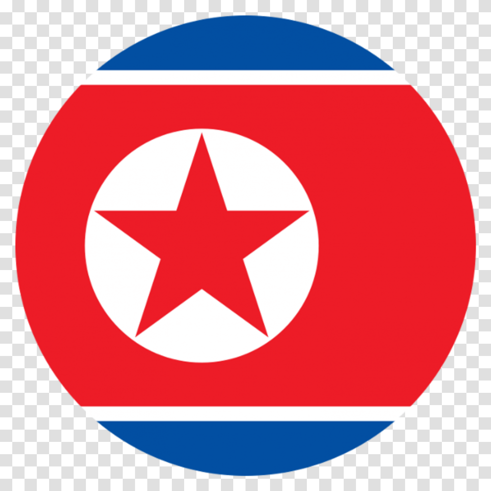 North Korea Flag Circle Clipart Download North Korea Flag Circle, Star Symbol, Logo, Trademark Transparent Png
