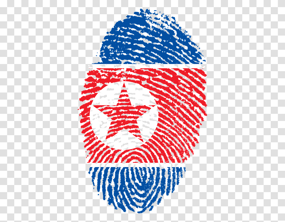 North Korea Flag Fingerprint Country Pride Morocco Fingerprint, Star Symbol, Logo, Trademark Transparent Png