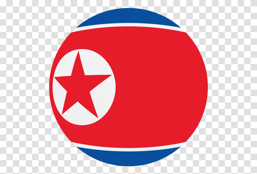 North Korea Round Flag North Korea Flag Icon, Star Symbol, Balloon Transparent Png