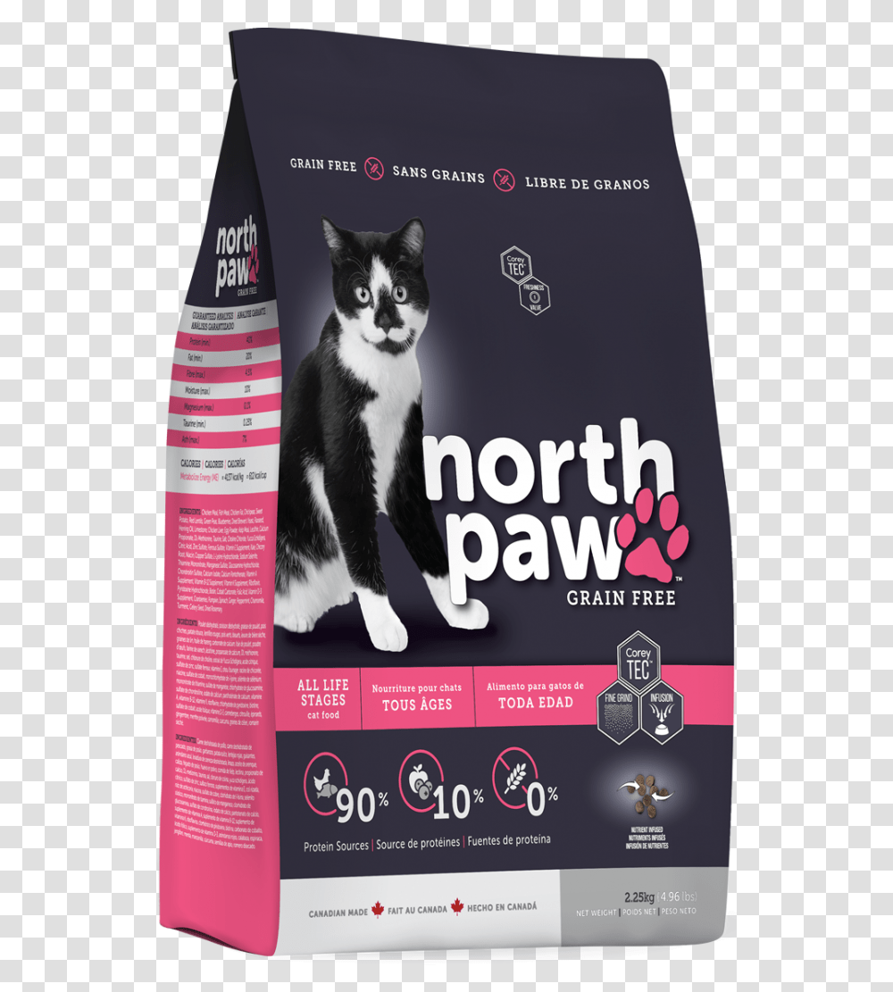 North Paw Cat All Life Package North Paw Dog Food, Advertisement, Poster, Flyer, Paper Transparent Png