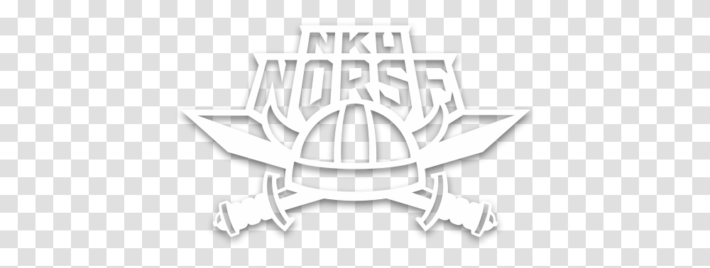 Northern Kentucky University Athletics Nku Norse Black And White Logo, Stencil, Hook Transparent Png