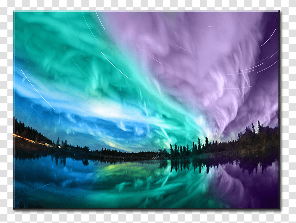 Northern Lights Long Exposure, Nature, Outdoors, Scenery, Panoramic Transparent Png