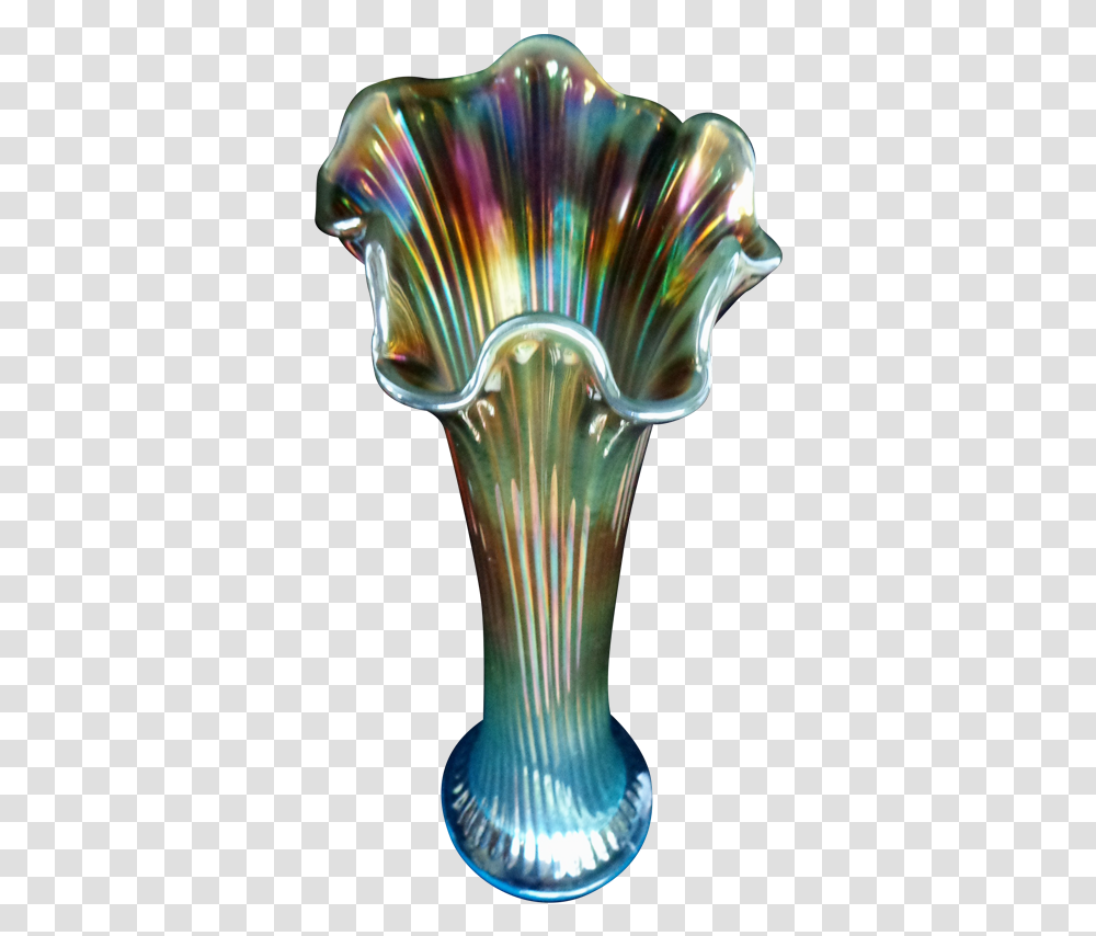 Northwood Fine Rib Sapphire Opal Vase Northwood Carnival Glass Vase, Jar, Pottery, Bird, Animal Transparent Png