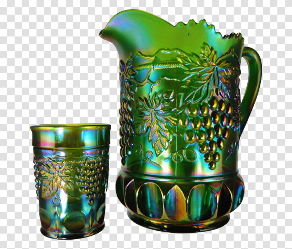 Northwood Grape Amp Cable Emerald Green Water Pitcher Ceramic, Jug, Glass, Pottery, Jar Transparent Png