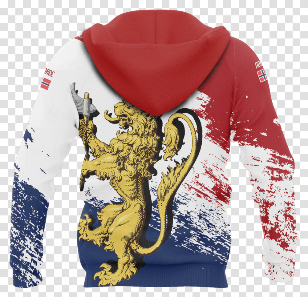 Norway Royal Lion Pullover Hoodie A0 Norway Coat Of Arms, Apparel, Sweatshirt, Sweater Transparent Png