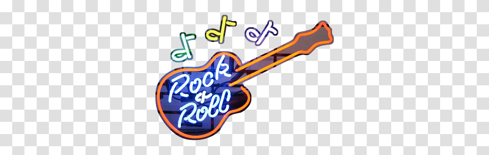 Nostalgia Neon Signs Rock Roll Guitar Neon Sign, Light, Bow Transparent Png