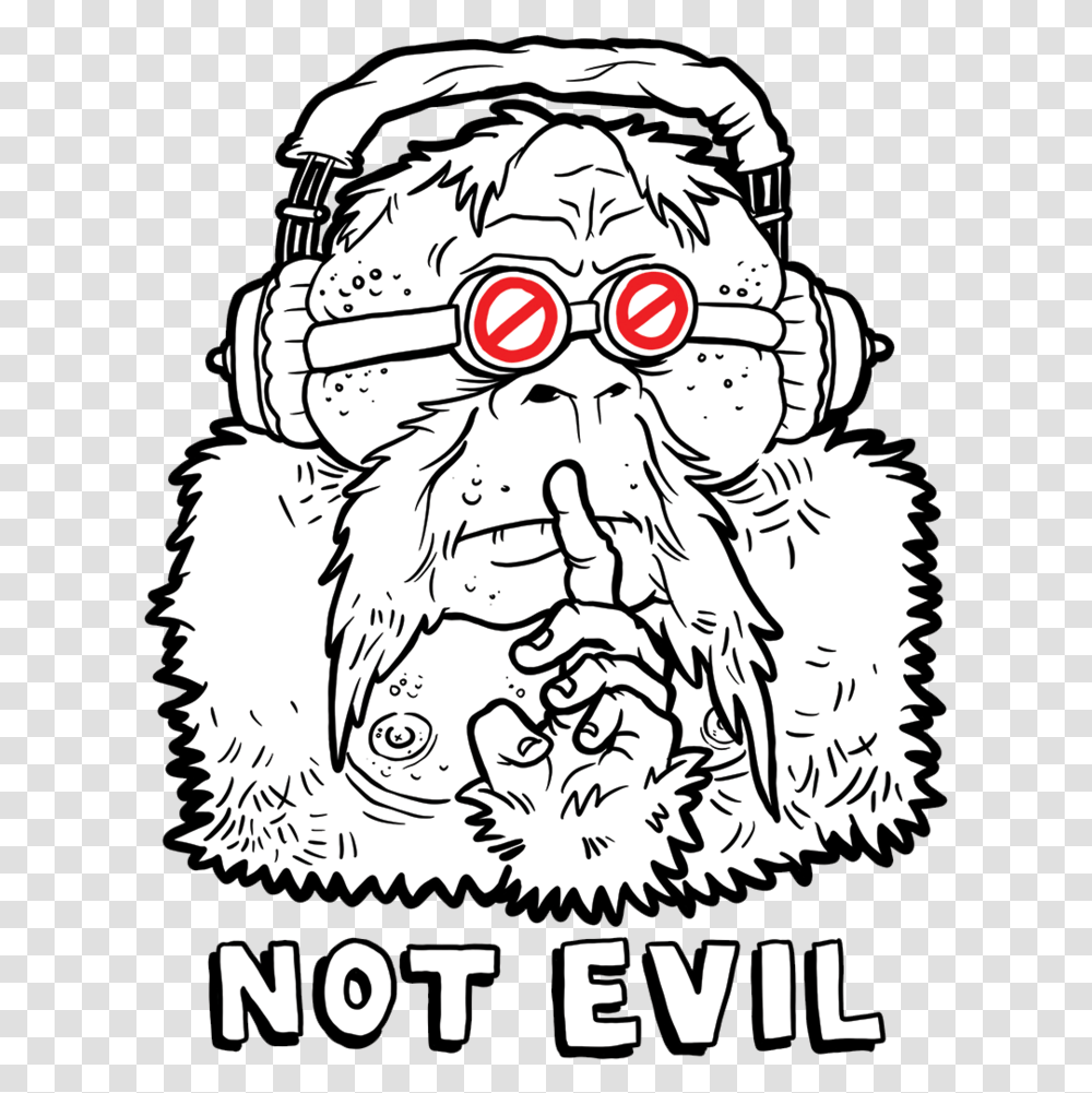 Not Evil Beard And Glasses Logo, Person, Human, Doodle, Drawing Transparent Png