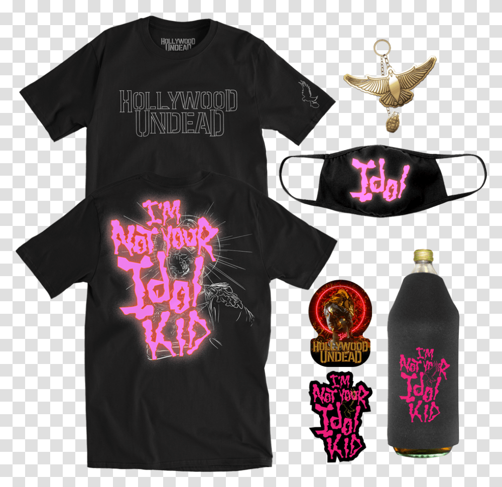 Not Your Idol Tee Bundle Hollywood Undead Idol, Clothing, Apparel, T-Shirt, Person Transparent Png