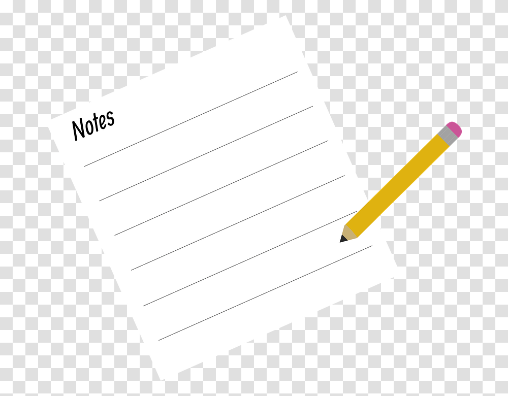 Nota Plana De Papel Lpiz Tomando Nota Paper, Page, Document, Diary Transparent Png