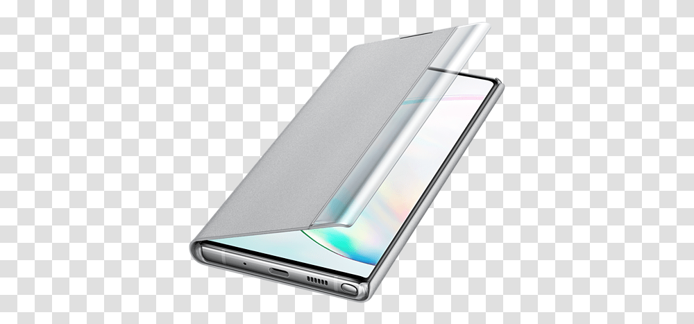 Note 10 Clear View Cover Silver, Mobile Phone, Electronics, Cell Phone, Computer Transparent Png