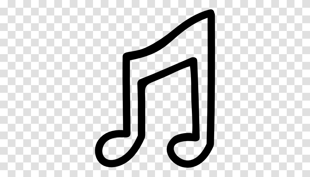 Note Musical Symbol Outline Notes Music Hand Drawn Outlined, Gray, World Of Warcraft Transparent Png