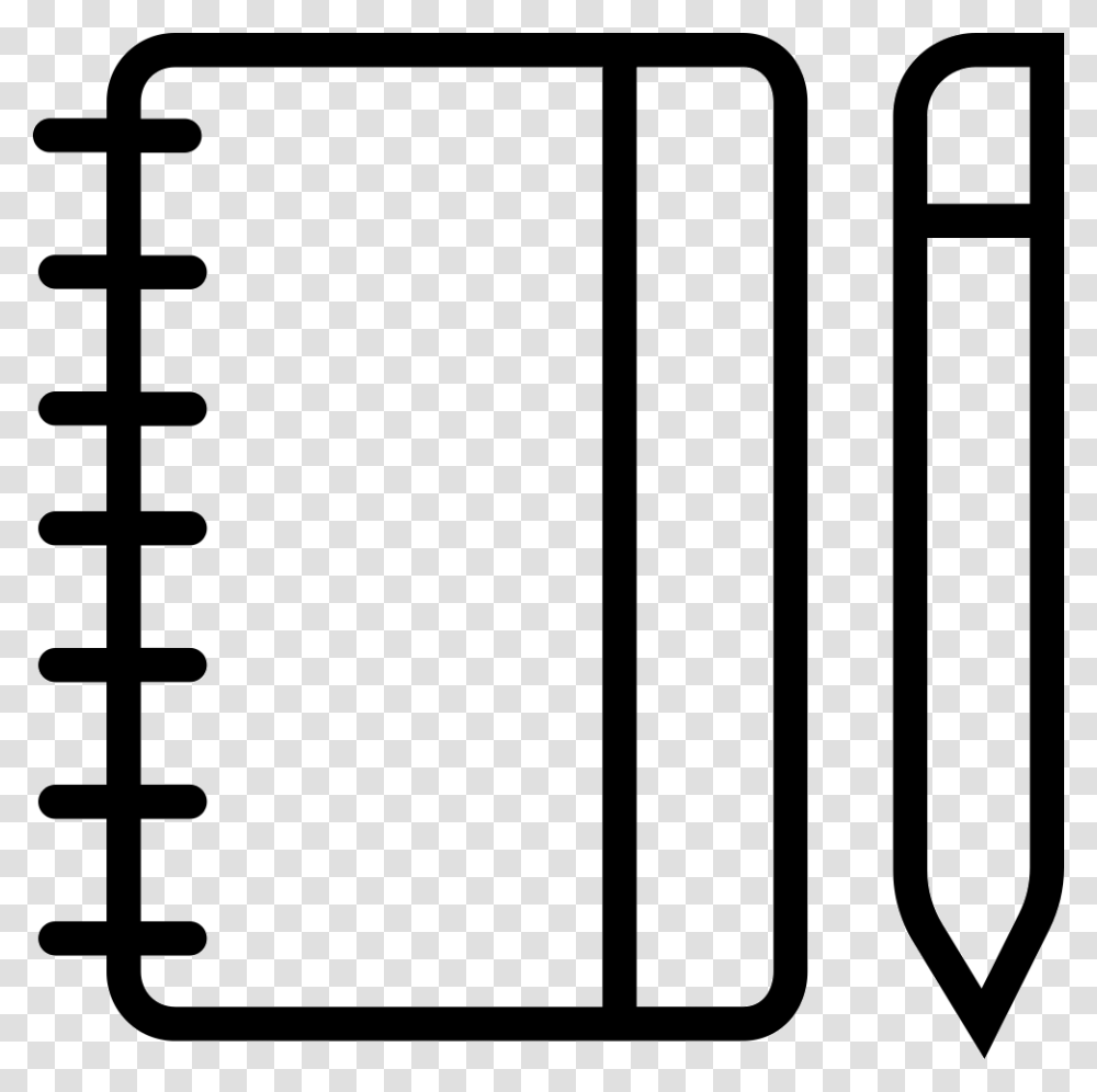 Notebook Svg Icon Clipart Free Black And White Notebook, Spiral, Coil, Diary Transparent Png