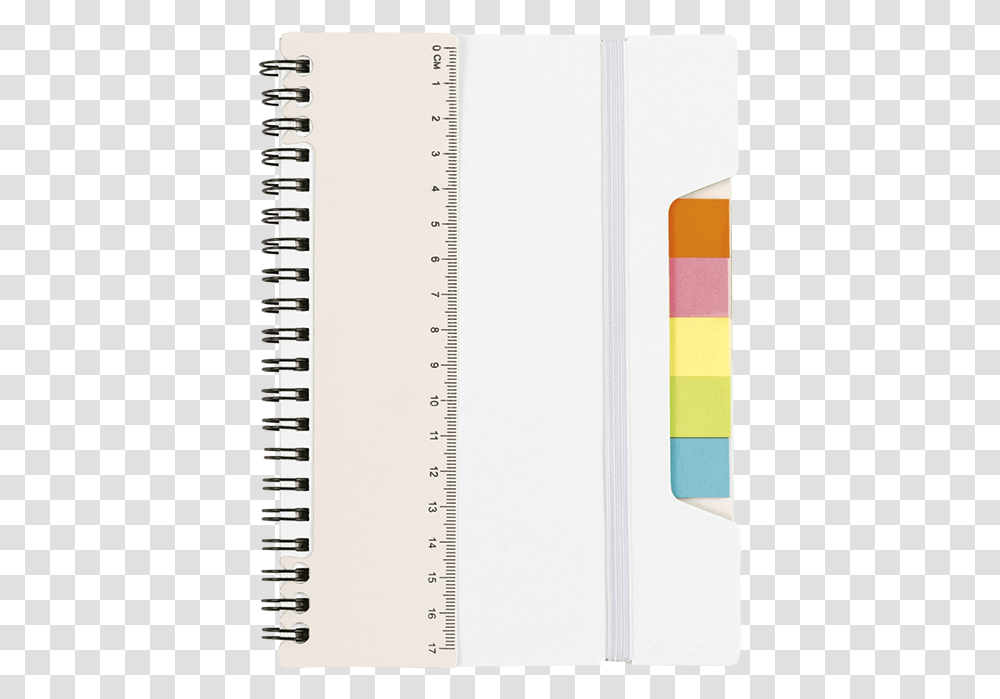 Notebook With Sticky Notes And Ruler White Paper, Text, Page, Plot, Diary Transparent Png