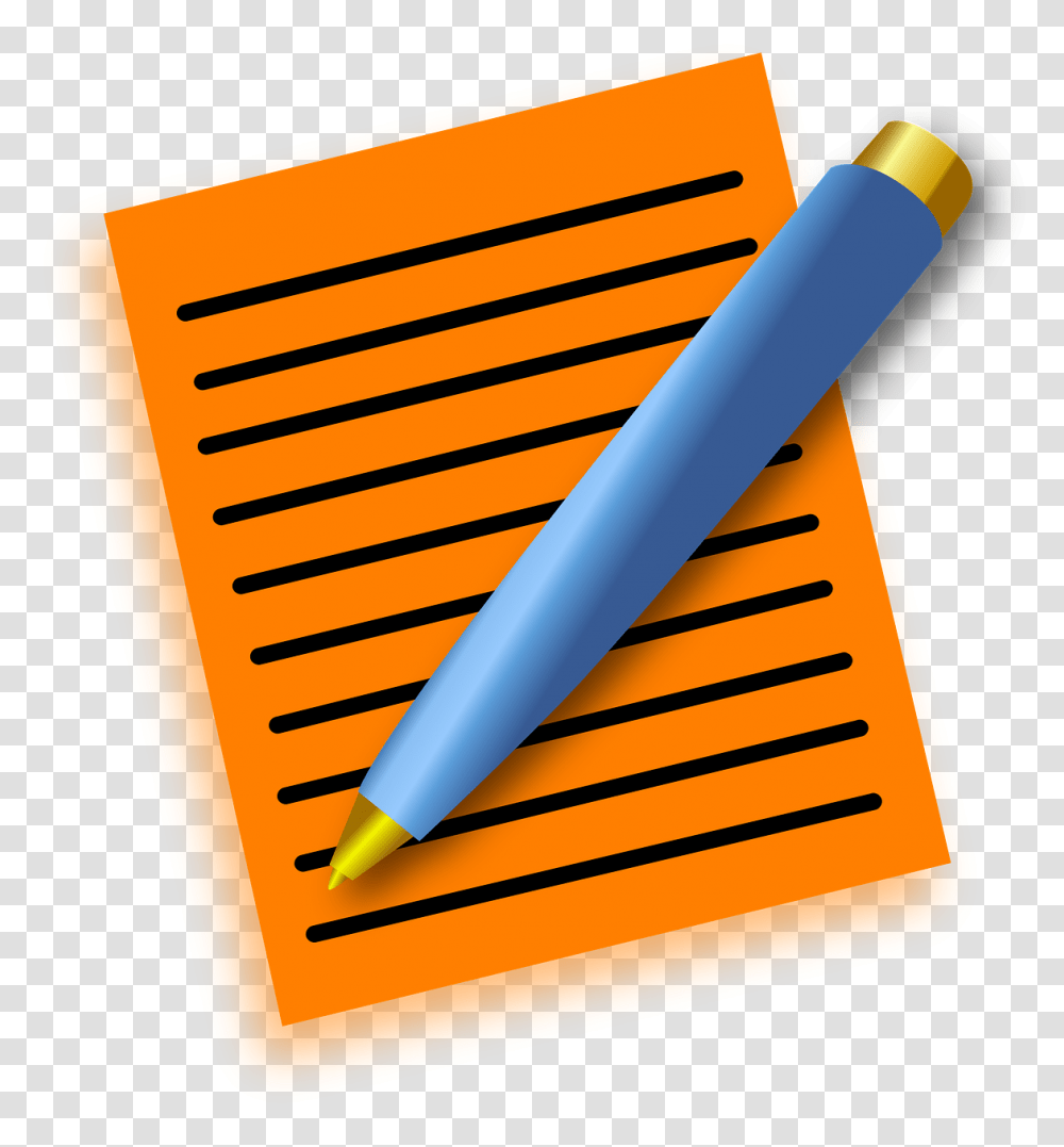 Notepad Pen Lines Free Vector Graphic On Pixabay Pen And Paper, Pencil, Label, Text Transparent Png
