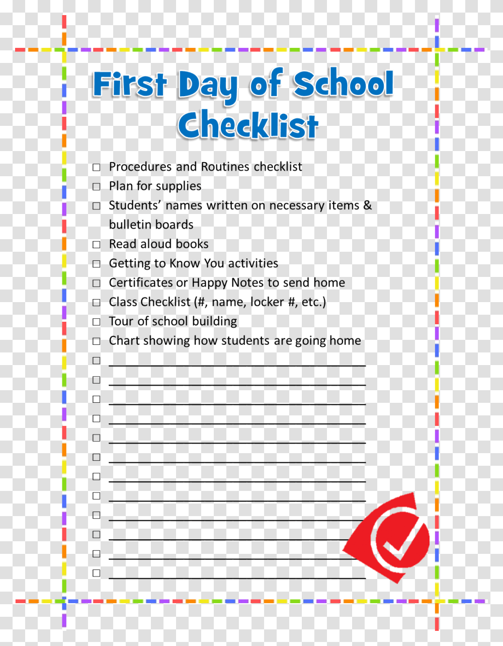 Notes For The First Day Of School, Page, Poster, Advertisement Transparent Png