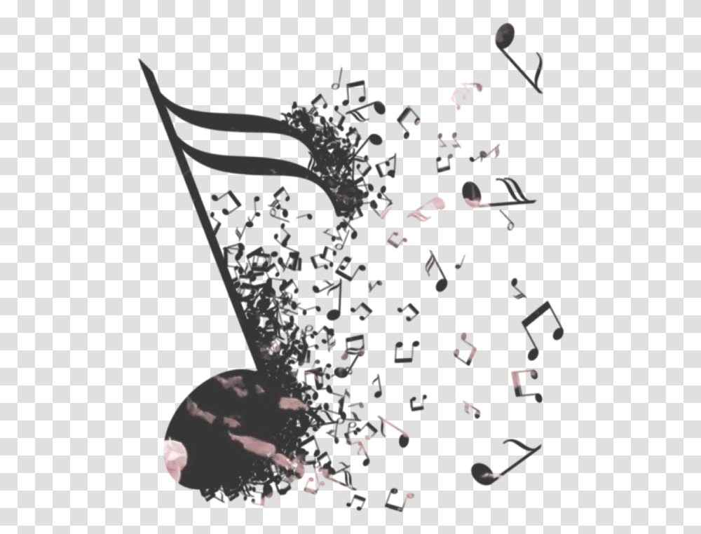Notes Music Falling Flying Note Grey Pink Music Notes, Paper, Confetti, Rug Transparent Png