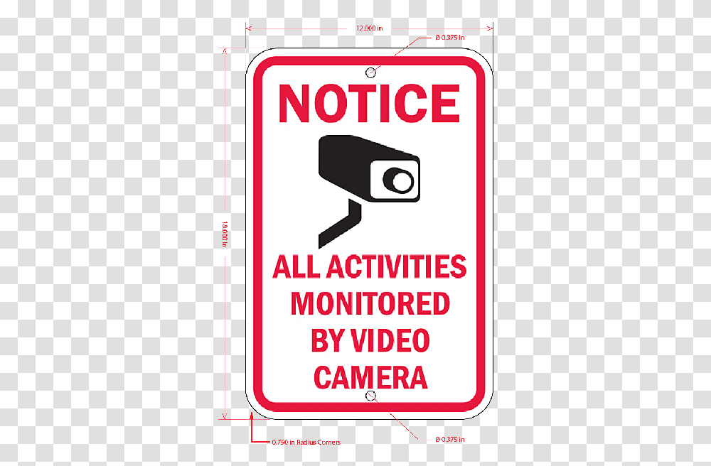 Notice Video Surveillance Sign Sign, Poster, Advertisement Transparent Png