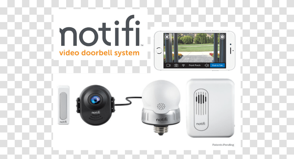 Notifi Video Doorbell System Notifi Video Technology, Electronics, Light, Mobile Phone, Cell Phone Transparent Png