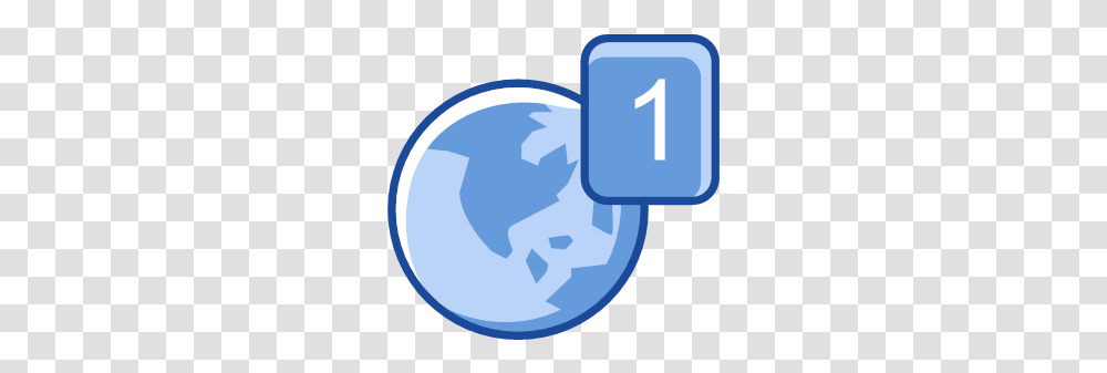 Notification One World Map Icon Facebook Ui, Text, Number, Symbol, Word Transparent Png