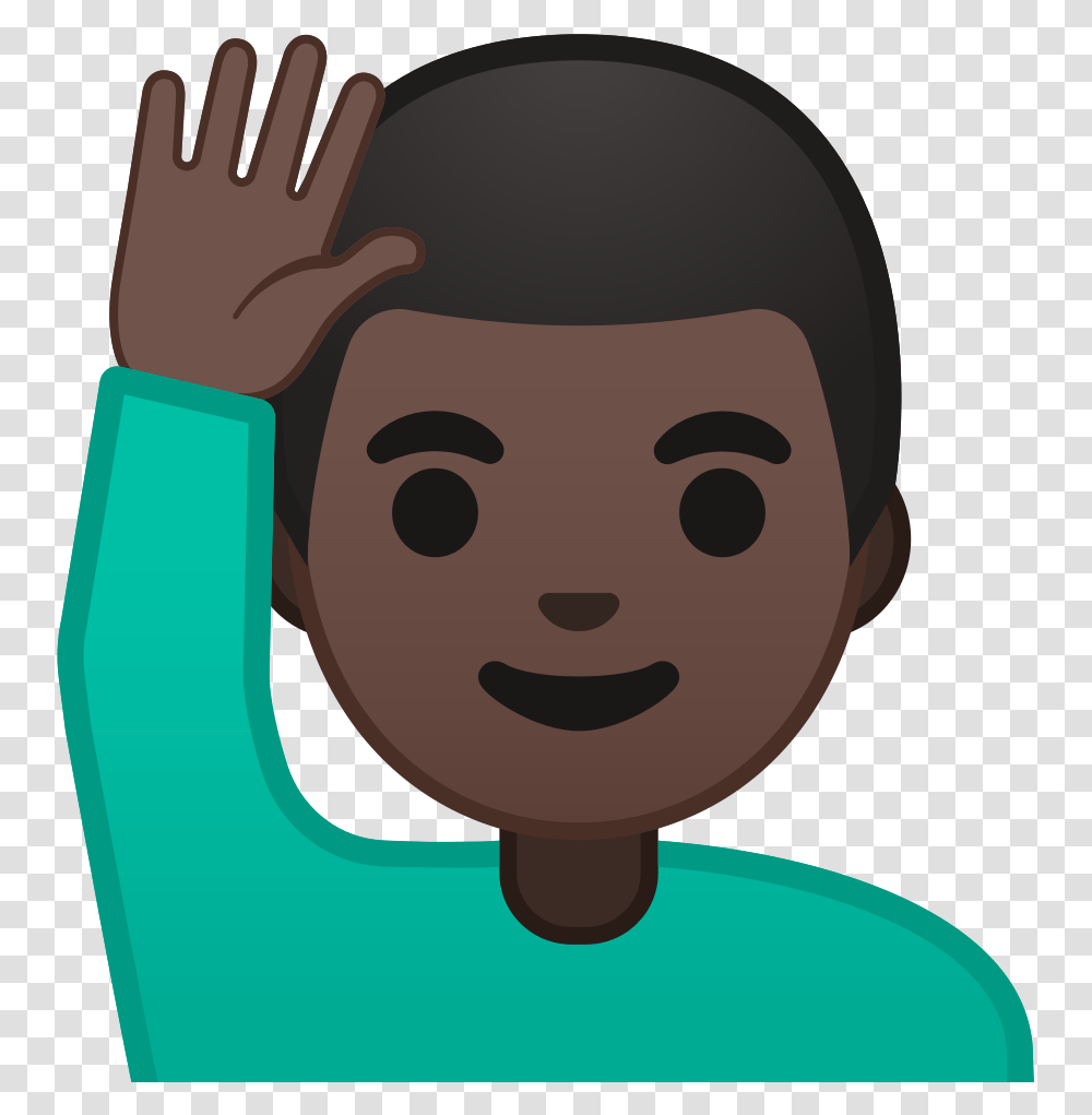 Noto Emoji Oreo 1f64b 1f3ff 200d Man Raising Hand Emoji, Face, Head, Food Transparent Png