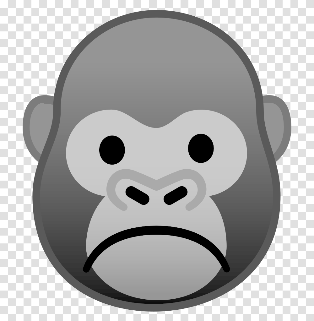 Noto Emoji Oreo 1f98d Gorilla Emoji, Stencil, Head, Giant Panda, Bear Transparent Png