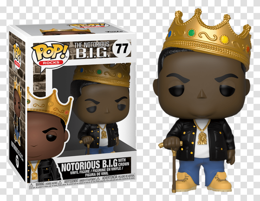 Notorious Big Notorious Big With Crown Pop Vinyl Figure Notorious Big Pop, Person, Accessories, People, Jewelry Transparent Png