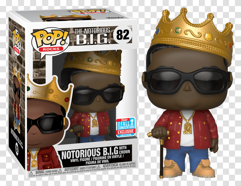 Notorious Big With Crown Funko Pop, Sunglasses, Accessories, Costume, Poster Transparent Png