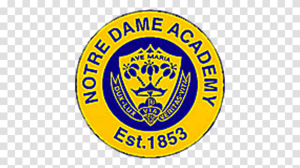 Notre Dame Academy Notre Dame Academy, Label, Text, Logo, Symbol Transparent Png