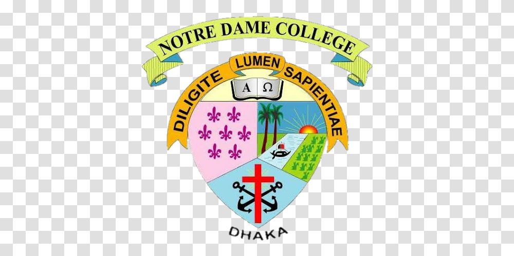 Notre Dame College Dhaka Logo Notre Dame College Dhaka Logo, Symbol, Trademark, Badge, Flyer Transparent Png