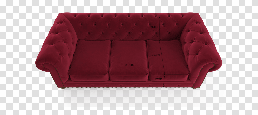 Notting Hill Velvet Chesterfield 3 Seater Sofa Bed Studio Couch, Furniture, Cushion, Pillow, Maroon Transparent Png