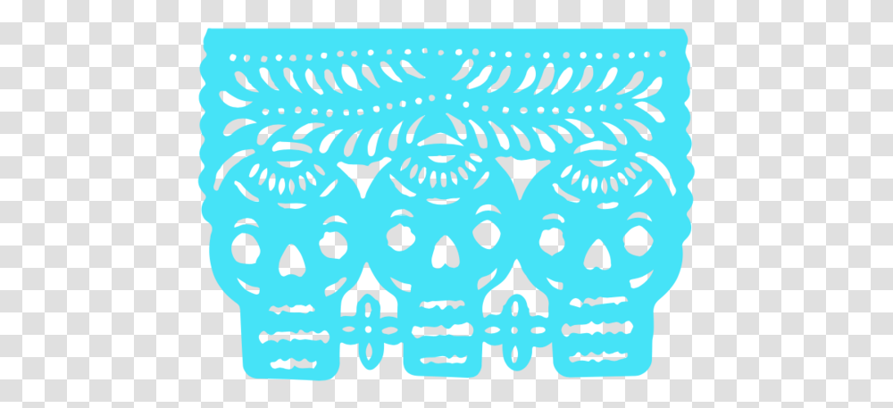Noun Skull Banner Do Papel Picado Dia De Los Muertos, Pattern, Rug, Stencil Transparent Png