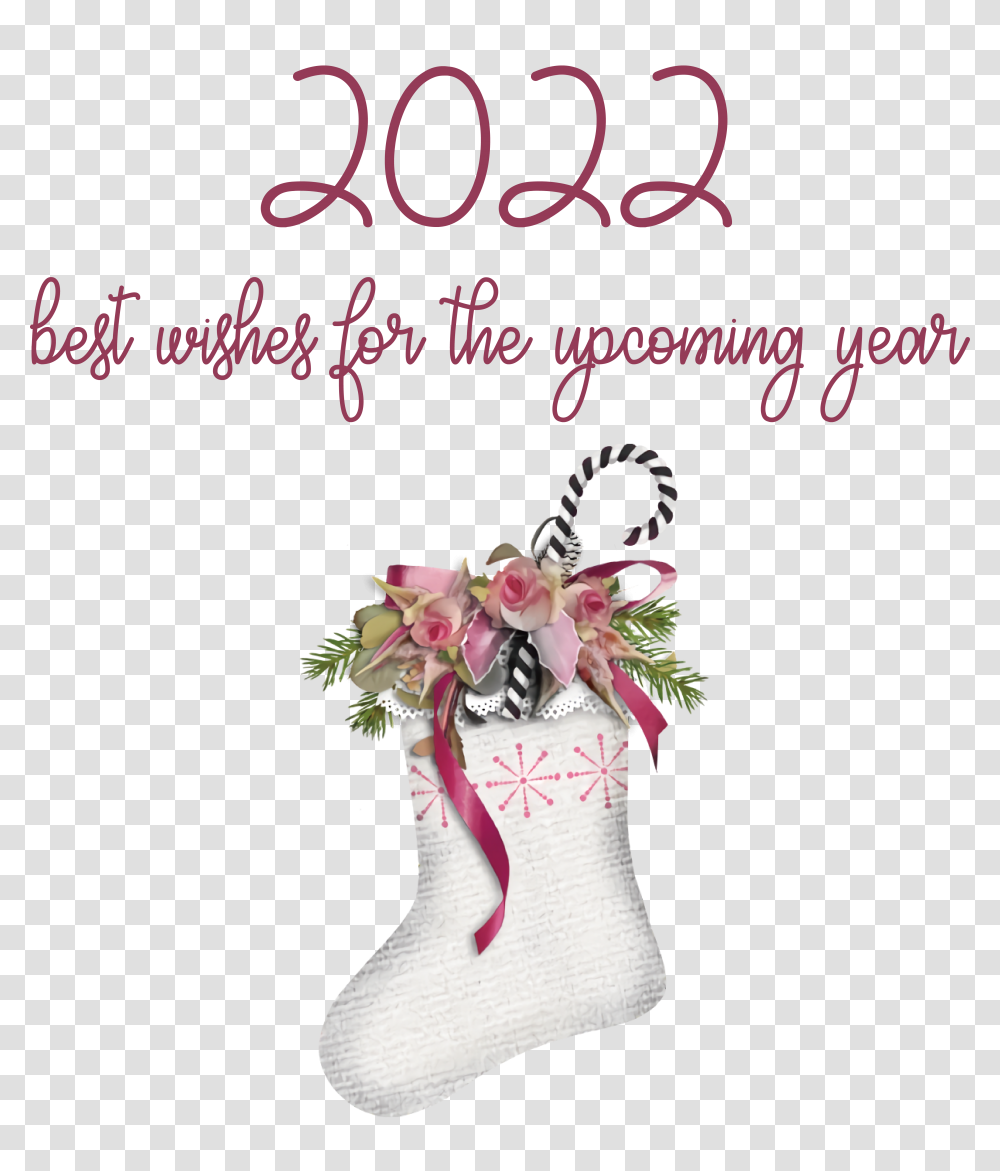 Nouvel An 2022 New Year Christmas Day For New Year, Stocking, Gift, Christmas Stocking Transparent Png