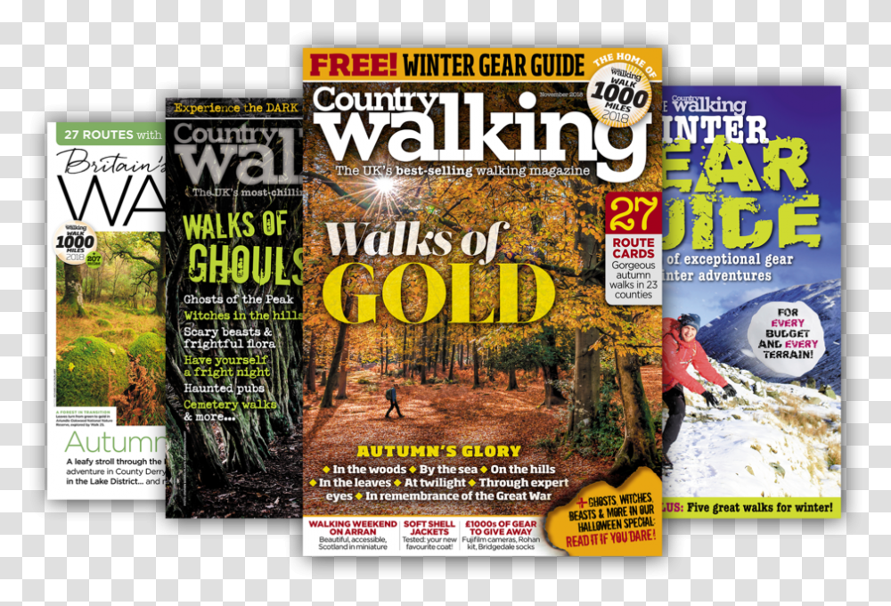 Nov Issue Splay Big Canvas Copy Front Cover Of Country Walking Magazine Latest, Poster, Advertisement, Flyer, Paper Transparent Png