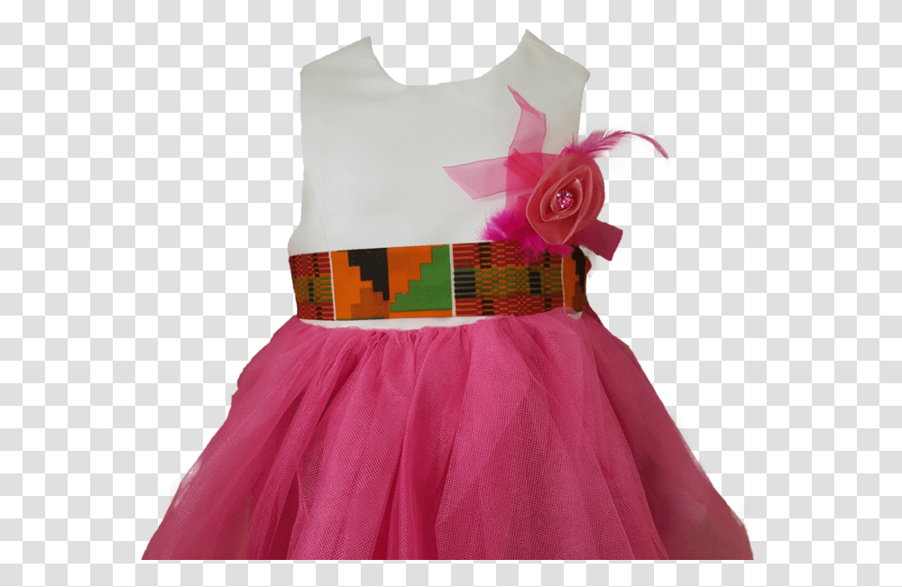 Novarena Kente Ankara African Print Girls Hot Pink Costume, Apparel, Dress, Person Transparent Png
