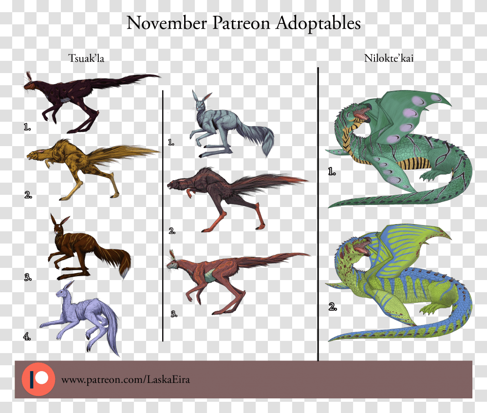 November Patreon Adoptables - Weasyl Dragon, Dinosaur, Reptile, Animal, Lizard Transparent Png